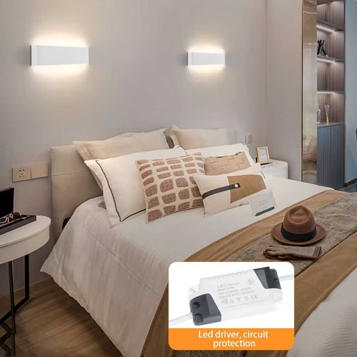 Lumină de perete LED sus/jos aluminiu modern 16W IP44 lampă hol – Alb neutru