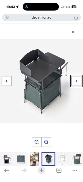 Mobilier de bucătărie de camping L, pliabil și cu protecție la vânt si CHIUVETĂ COMPACTĂ 10L PENTRU CAMPING - REZERVOR APĂ REZIDUALĂ