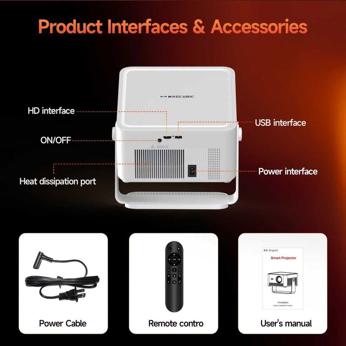 Смарт LED Проектор Magcubic® HY450MAX Android 14 8K 1100 ANSI Лумена