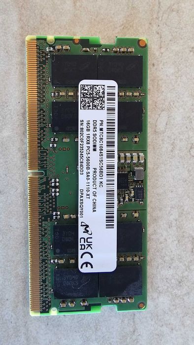 Продавам RAM 32Gb (2x16GB) DDR5 , 5600 SODIMM