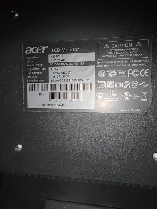 Монитор Acer 22'