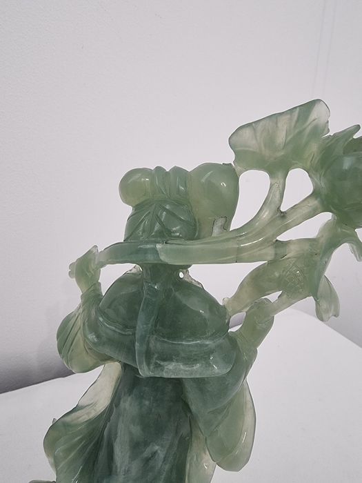 Statueta sculptura in jad natural / Quin Yin