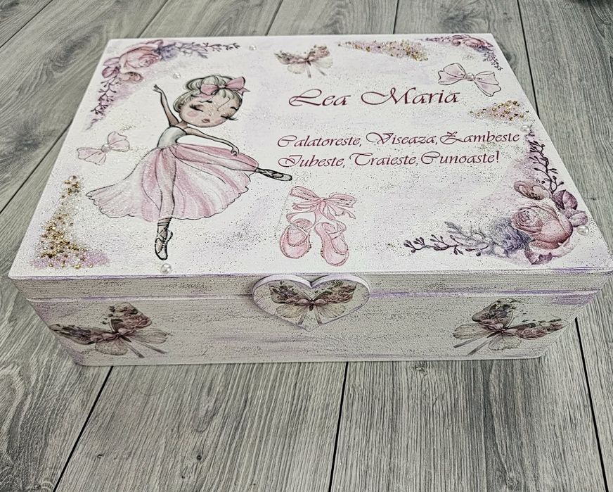 Set botez cutie trusou, lumânare botez