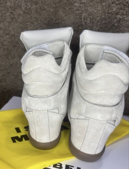 ghete sneakers Isabel Marant Bekett crem alb bej ecru marime 37 38 39 36 40 platforma y2k opium Balenciaga Golden Goose Amiri Lanvin