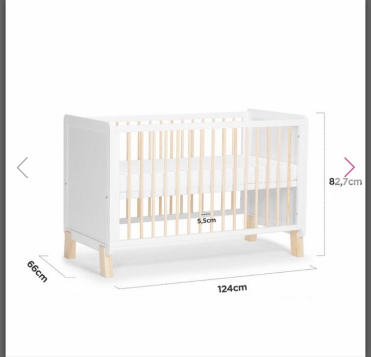 Дървена кошара Kinderkraft с матрак