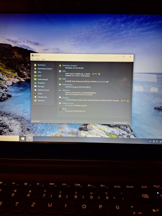 Laptop Lenovo G70-80 , i3 4005U , 8 GB,  ssd 120 GB,  17.3" HD+