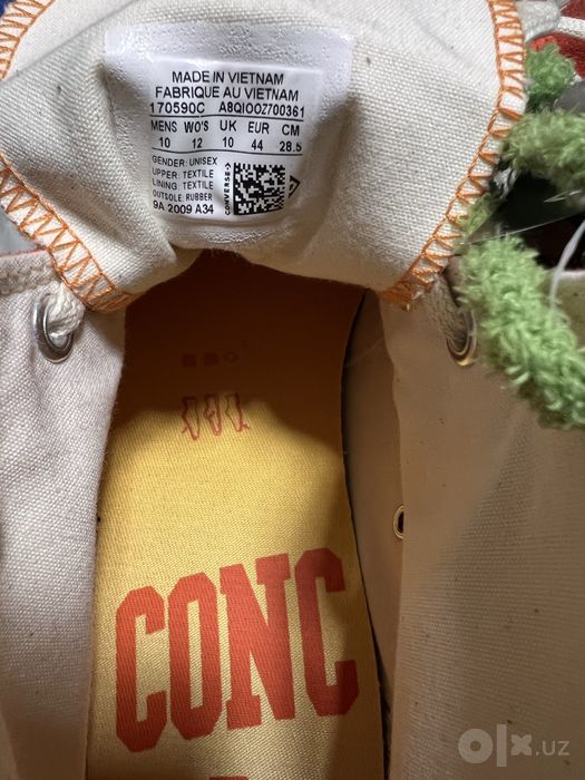 Converse x CONCEPTS CT70 HI  US10 замша, расцветка :нектарин.
