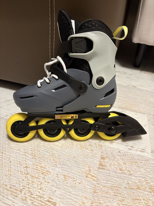 НОВИ Детски ролери Rollerblade Apex Charcoal/ Yellow 30 номер