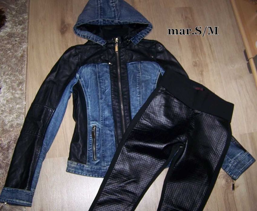 Geaca blugi si cu piele