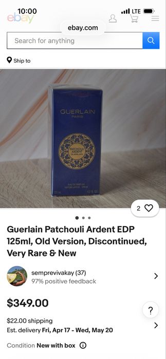 Guerlain Patchouli Ardent EDP  old version discontinued