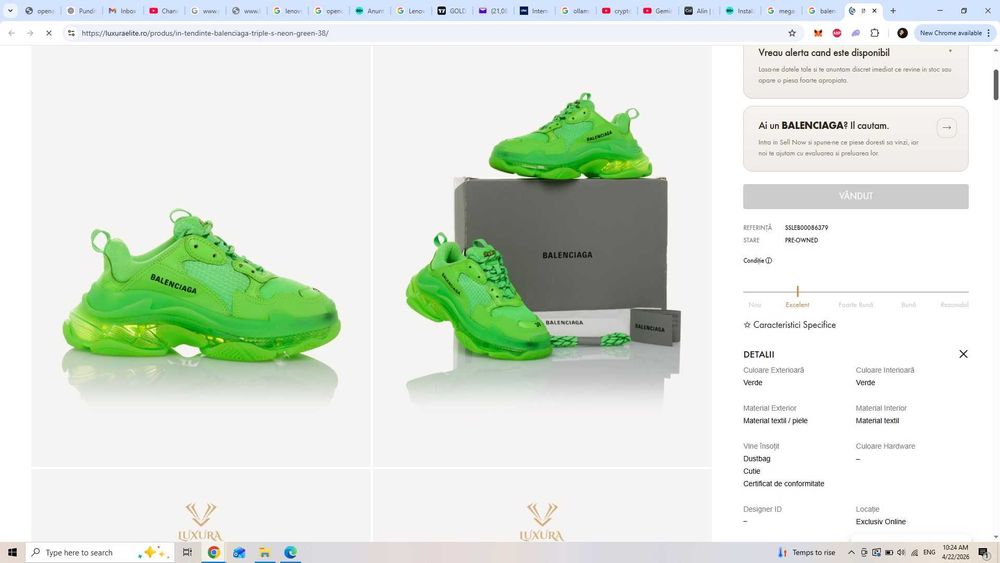 Balenciaga triple s 43 - 44  triple s plus parfum mic Cartier cadou