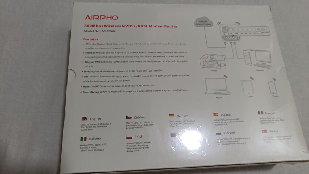 Yangi AIRPHO 300Mbps VDSL/ADSL Modem Router | Qandoqdan chiqmagan