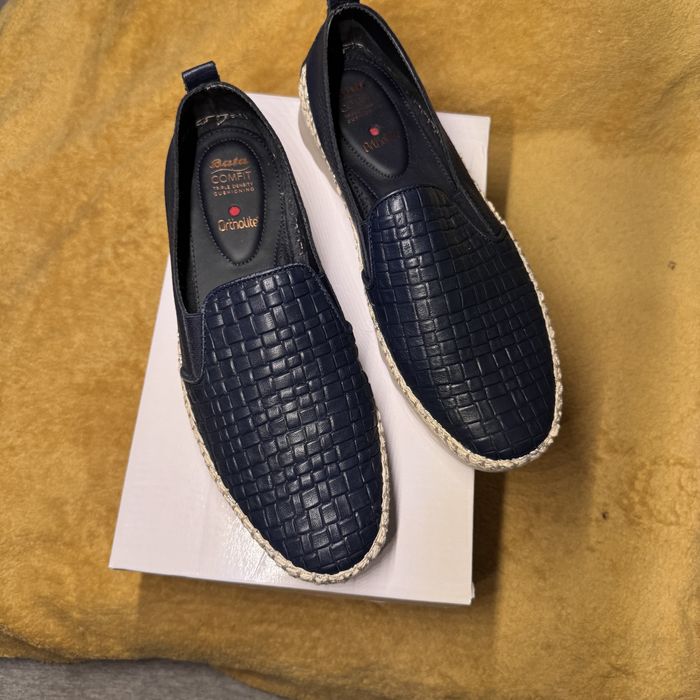 Espadrile damă piele - croco bleumarin