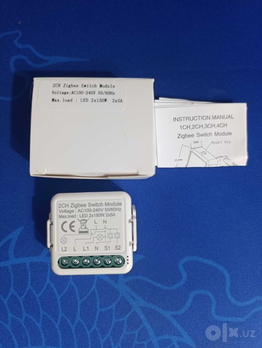 Умное Zigbee-реле 2 канала / 10A / модуль для двух линий света