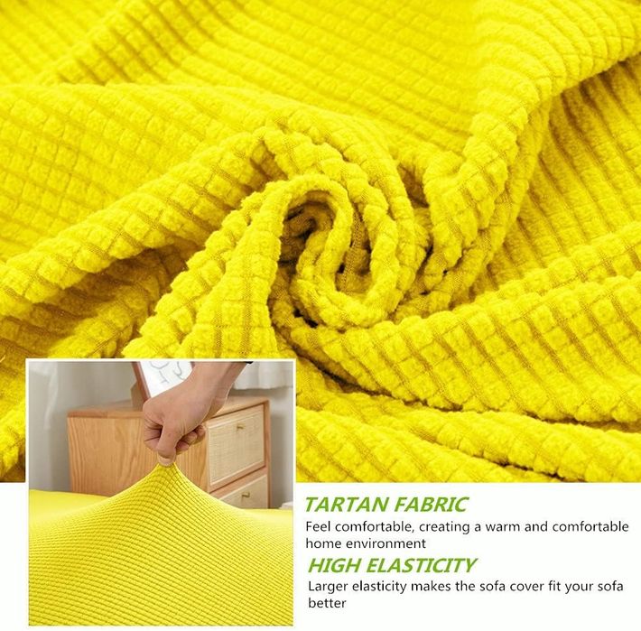 Покривало, калъф за диван, канапе, Жълт цвят