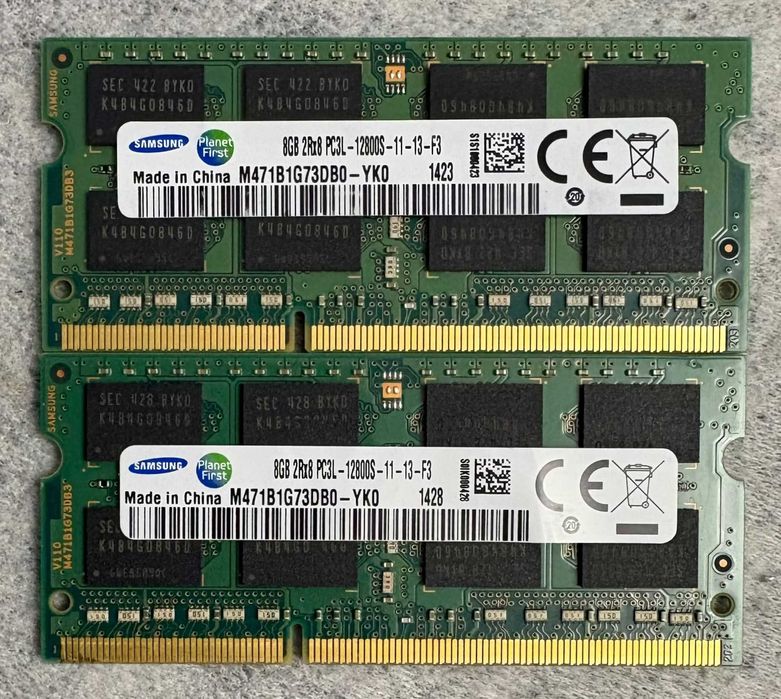 Kit Memorie RAM Laptop Samsung 16GB DDR3L (2x8GB) 1600MHz PC3L-12800S