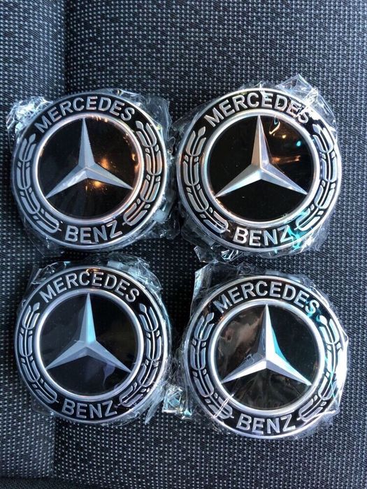 Set Capace Roti/Jante Mercedes Class albastru negru 75mm A C E S CLK