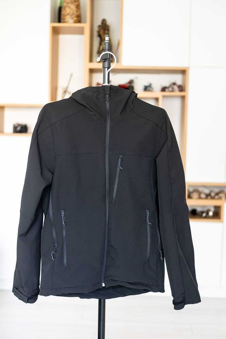 Geacă Protecție antivânt Softshell Trekking MT500 Negru Bărbați