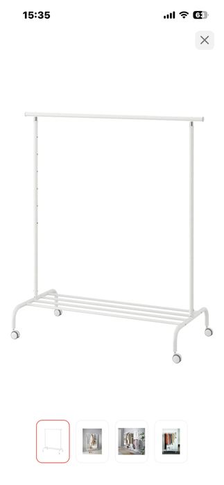 Вешалка напольная IKEA Ригга металл, 111x175 см, белый