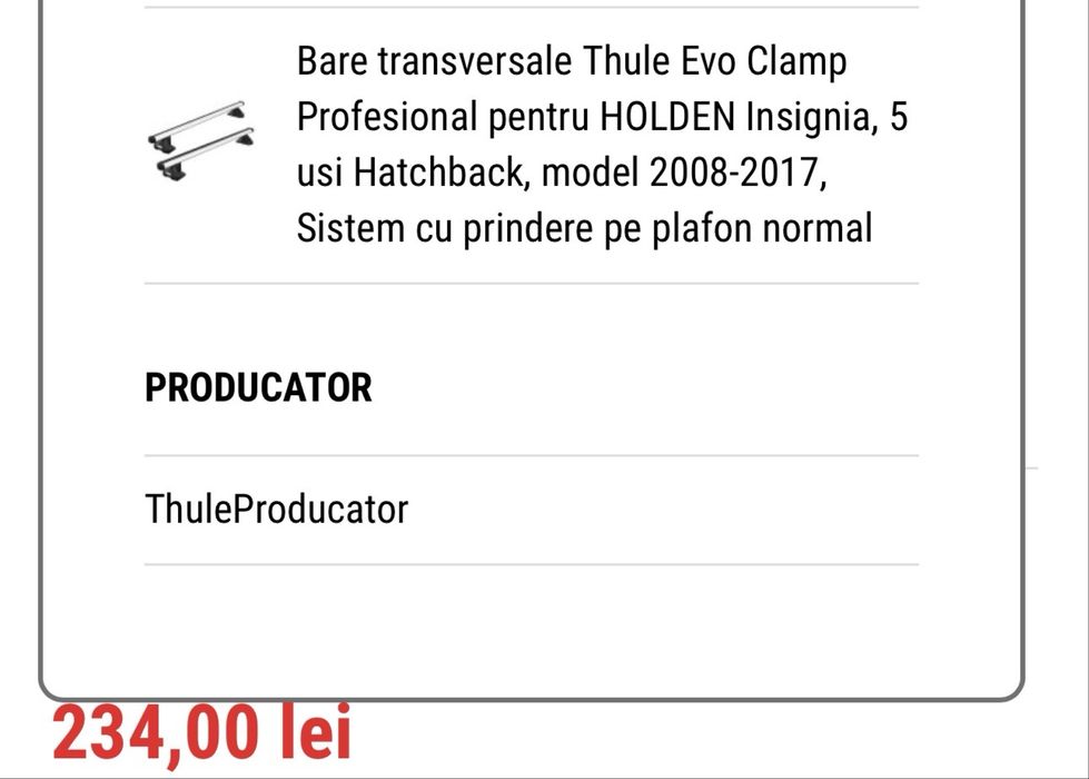 Kit Thule 145056 TA145056 si TA145092 145092  cleme -stare foarte buna