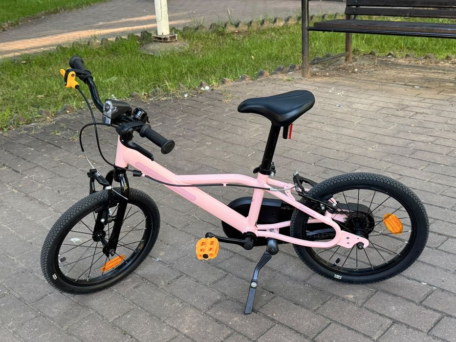 Bicicleta 16 inch 4-6 ani discover 500 roz copii fara marime, roz perla