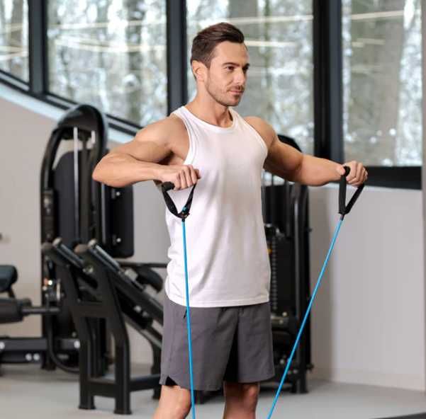 Многофункционален уред /дъска за лицеви опори с ластици