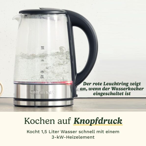 Cuisinart GK15E Стъклена електрическа кана 1.5л – като нов