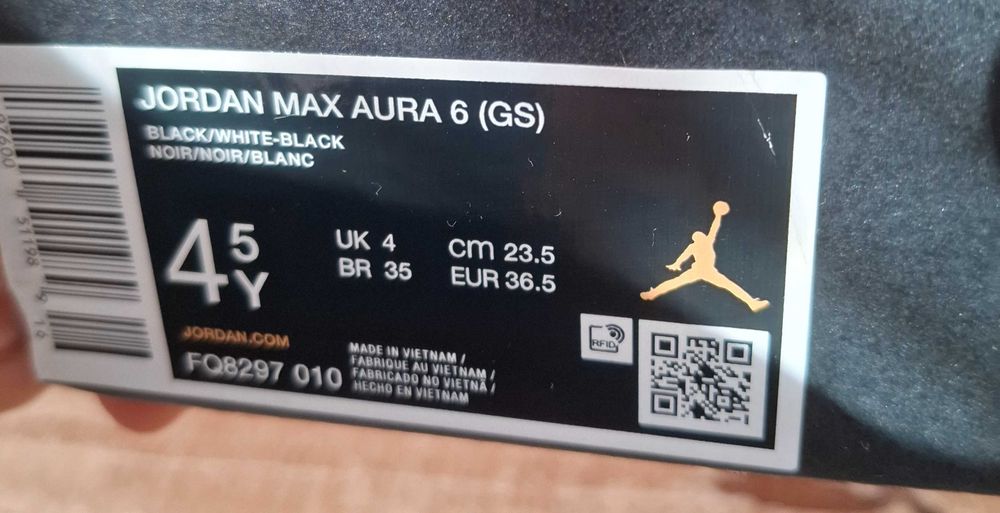 Nike Jordan Max Aura 6, черни, размер 36,5