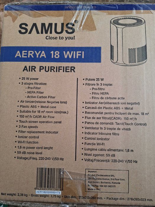 purificator de aer samus aerya 18 wifi