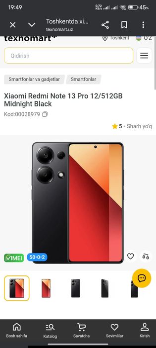 Redmi note 13pro ozu 12+12  xotir 512
