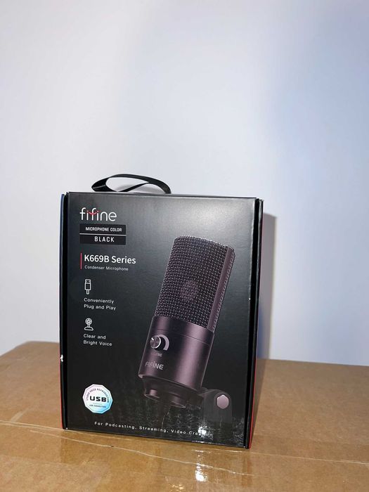 Microfon Condenser FIFINE K669B, Cardioid, Streaming, Gaming, Resigilat