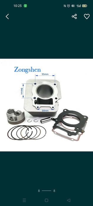 Zongshen бигбор для 172fmm. 75мм поршень