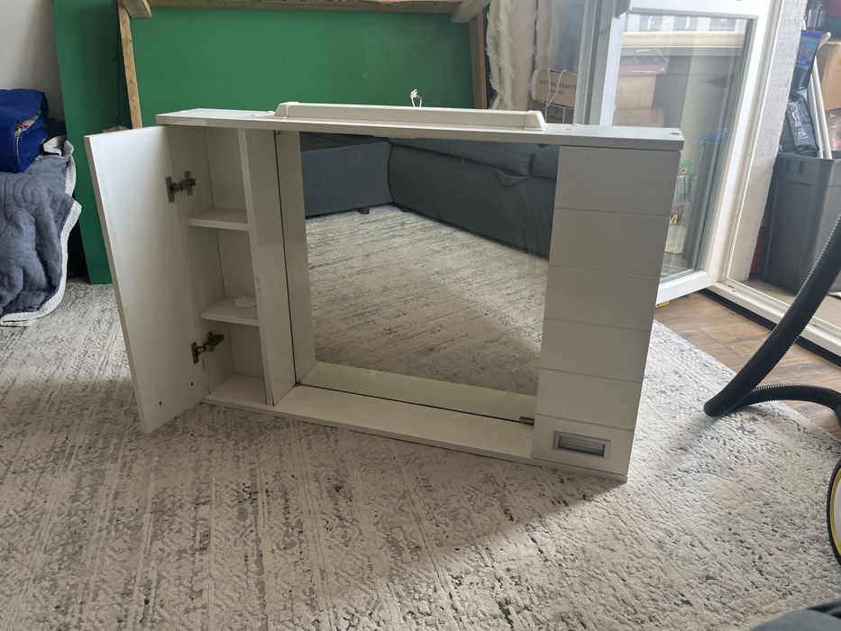 зеркало с шкафом в ванну