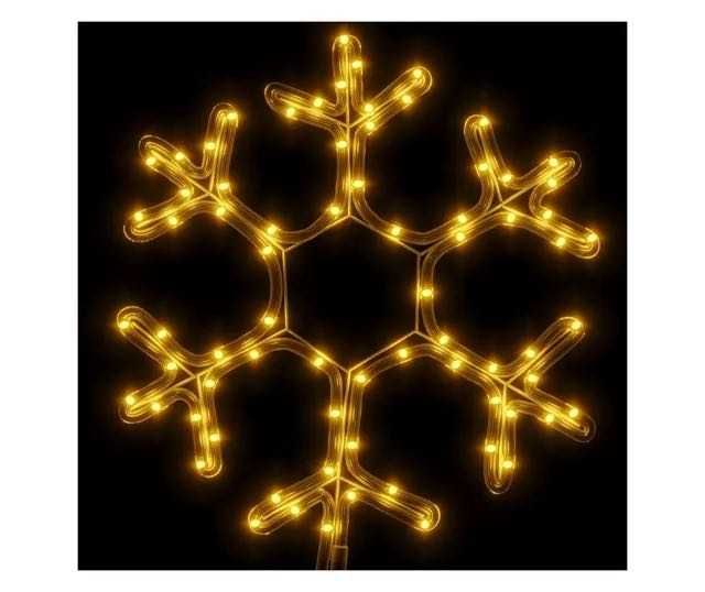 Коледни външни фигури 3D снежинки топла светлина с ФЛАШ ЕФЕКТ 45х45