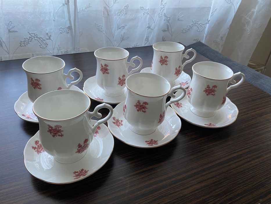 Set de ceai, cafea sau ciocolata calda, Royal Bone China, aur - Nou