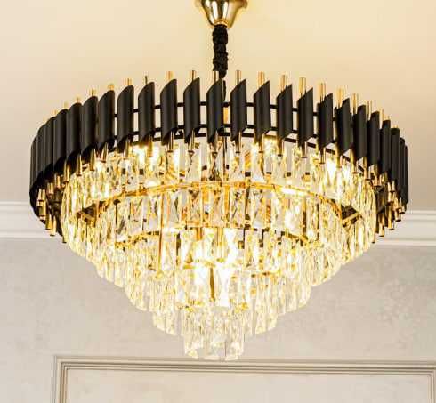 Lyustra kristal toshli 3xil rang, 5xil o'lcham, zal yotoqxona qandil..