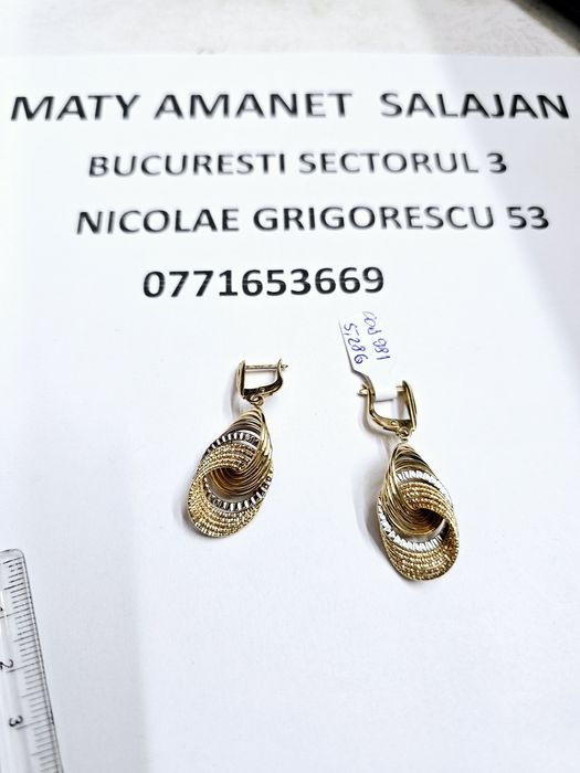 Vand cercei din aur 14 k 5.28 g cod 981
