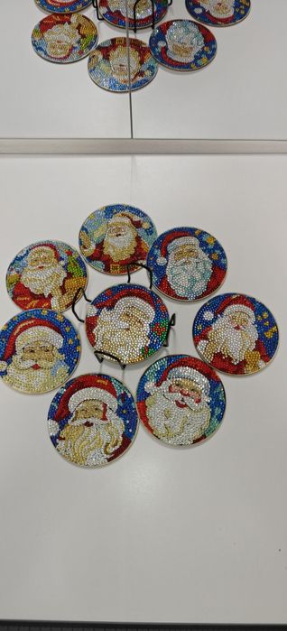 Set 8 suporturi cani/pahare Craciun