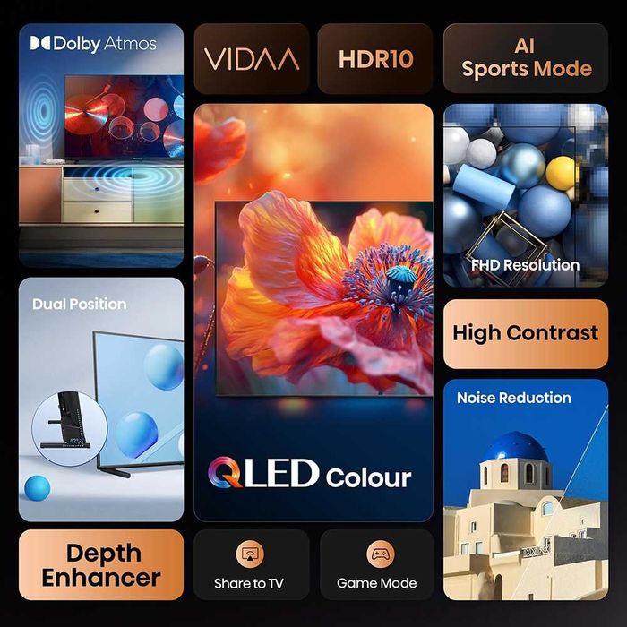 Televizor QLED Smart HISENSE 32A5Q, Full HD, 80cm