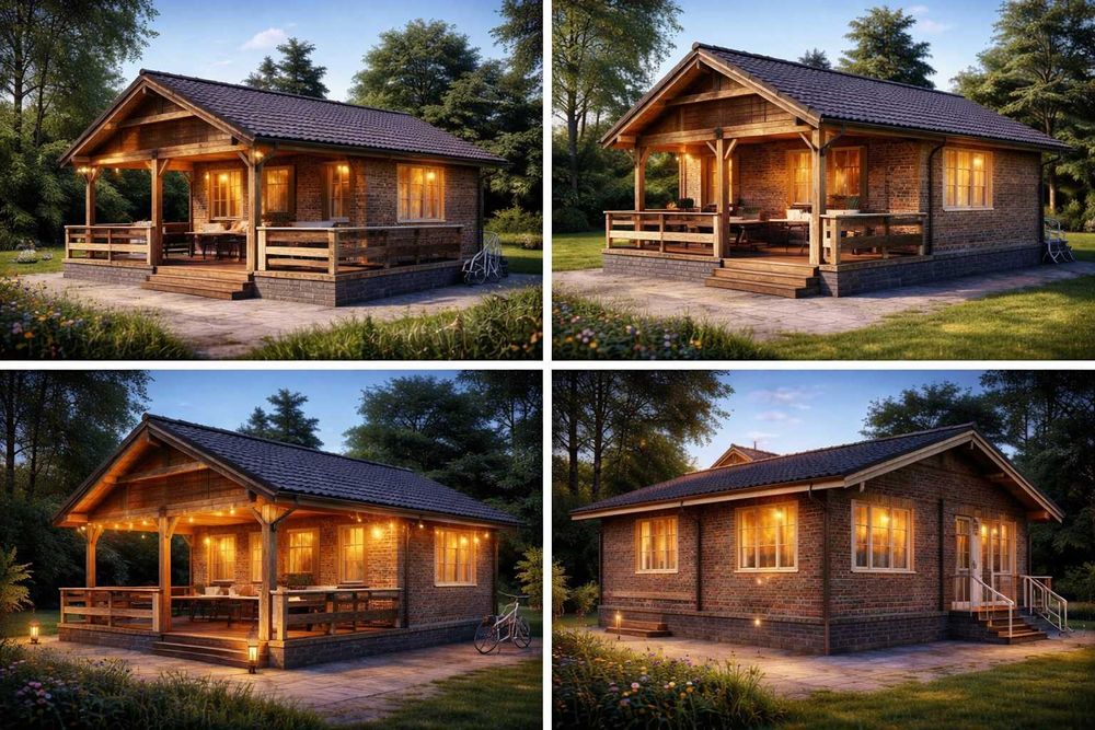 Тёплый дом под ключ с фасадом под баварский кирпич|45м2|August|Алматы