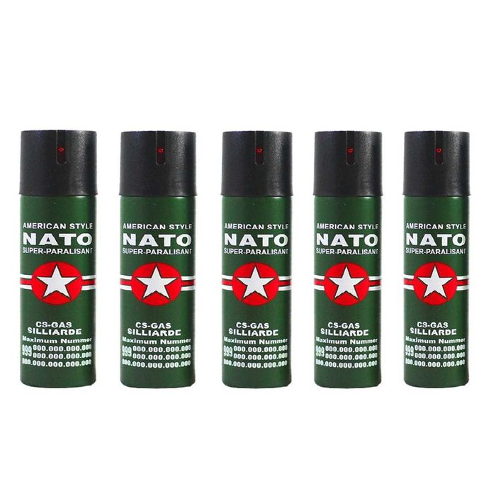Pachet 5 Spray-uri Autoaparare 110 ml cu Jet + 5 Huse pentru Centura