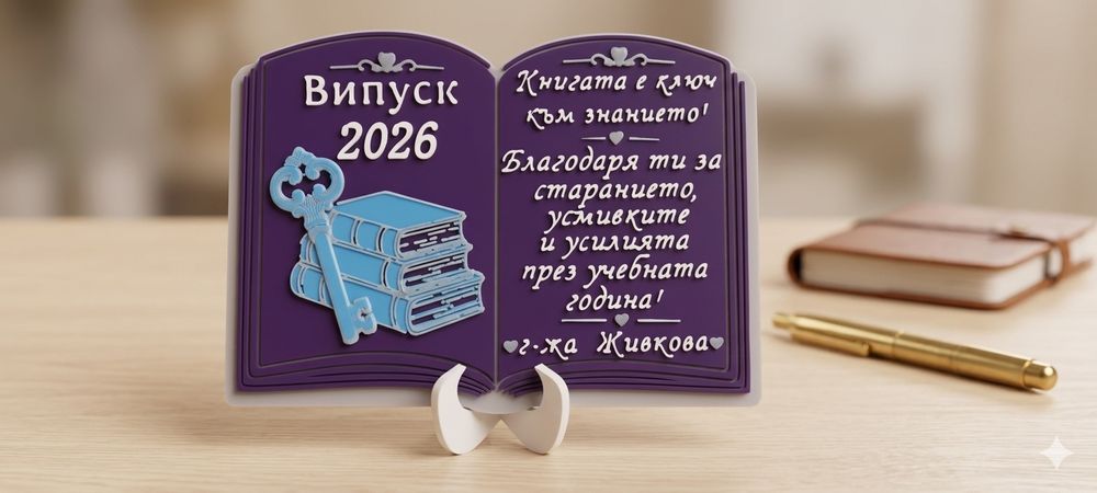 Персонализирани 3D книжки с пожелания за бал и дипломиране 2026