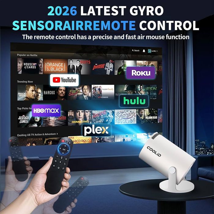 COOLID C2 Мини проектор 4K 1080P//WiFi 6/Bluetooth 5.4/HDMI/лаптоп