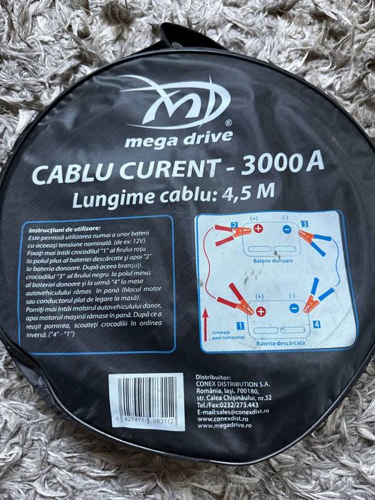 Set cabluri de pornire auto 3000A lungime 4,5M