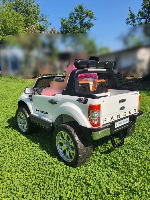 Masinuta electrica copii Ford Ranger 4x4, acceleratie progresiva, compatibila baterii Makita, alba 21V Li Ion