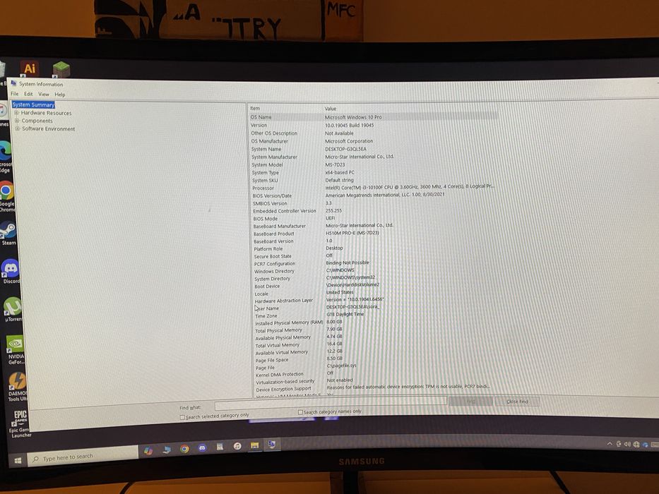 Pc / calculator i3 10100f 8GB RAM DDR4 GTX 750 TI