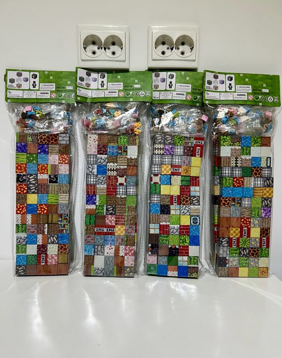 Cuburi Magnetice Minecraft (140 bucati + figurine)