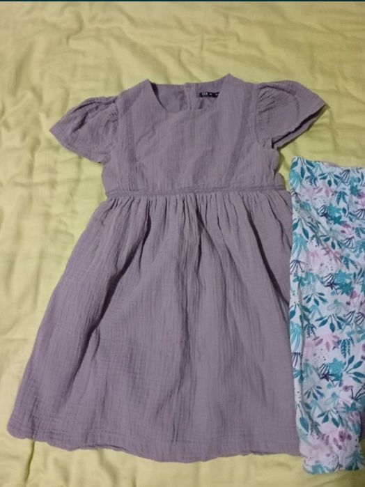 set lot 4 hainute 7 8 ani 128 134 2 rochite vara + 2 perechi pantaloni