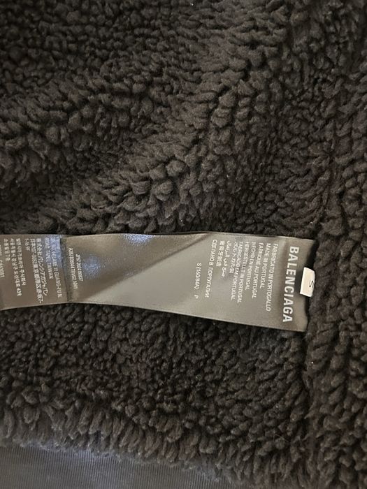 Zip up Balnciaga black Faux Fur