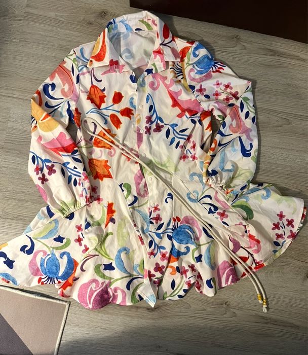 Флорална рокля тип риза